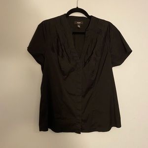 Black Alfani Button-Up Blouse